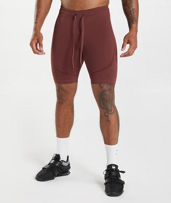 Pánské Šortky Gymshark 315 Seamless 1/2 Růžové Hnědé Vínové | CZ 2182MQZ